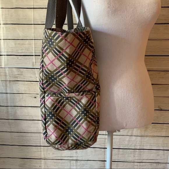 O’NEILL Pink And Gray Plaid Travel/Beach Tote - Picture 4 of 6
